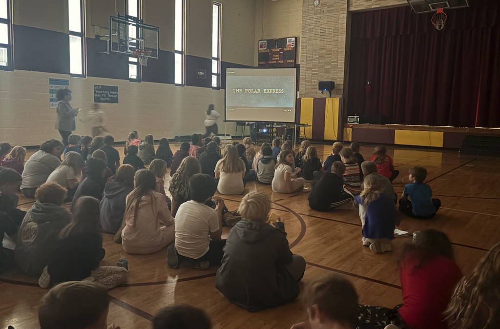 kids eating the polar express