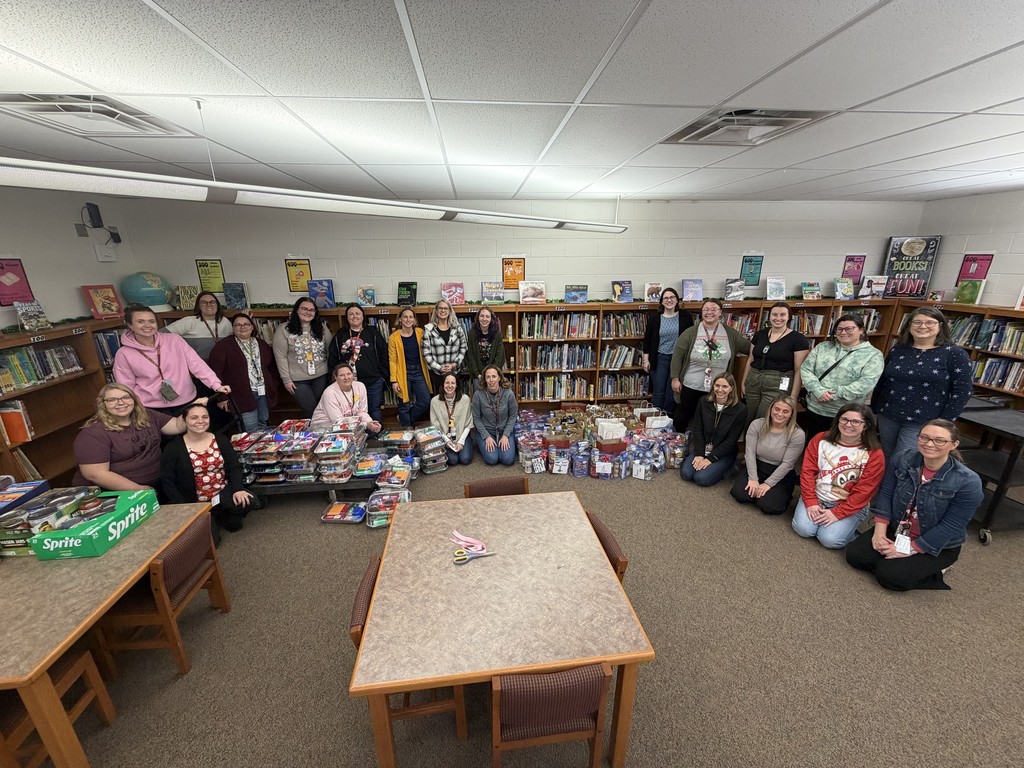 group of teachers with food baskets