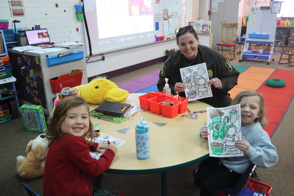 SRO coloring with students