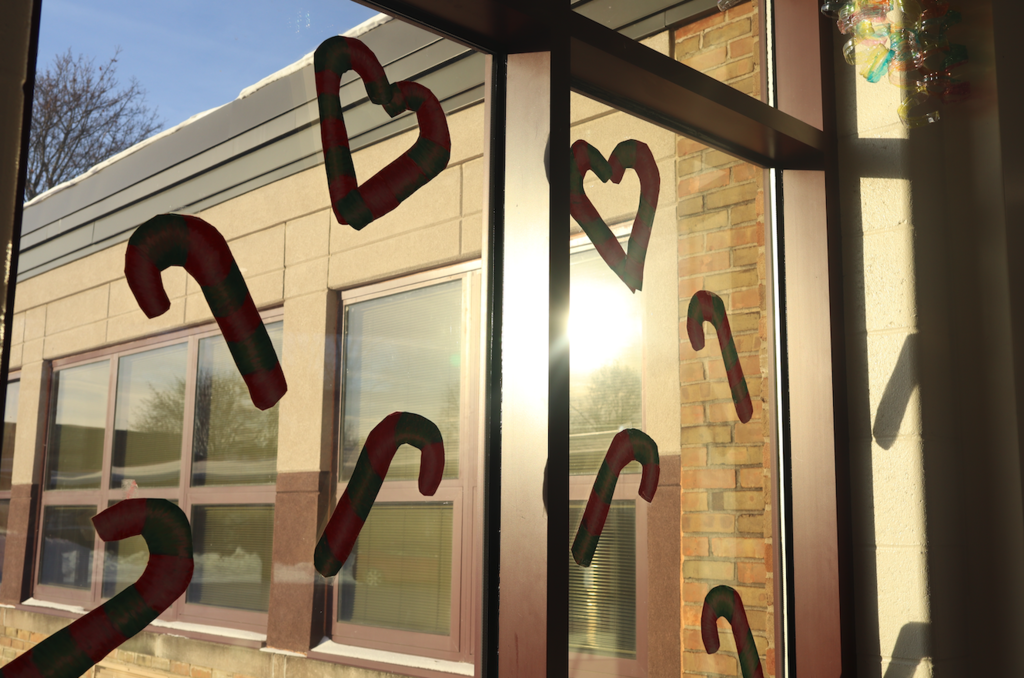 candy canes in window