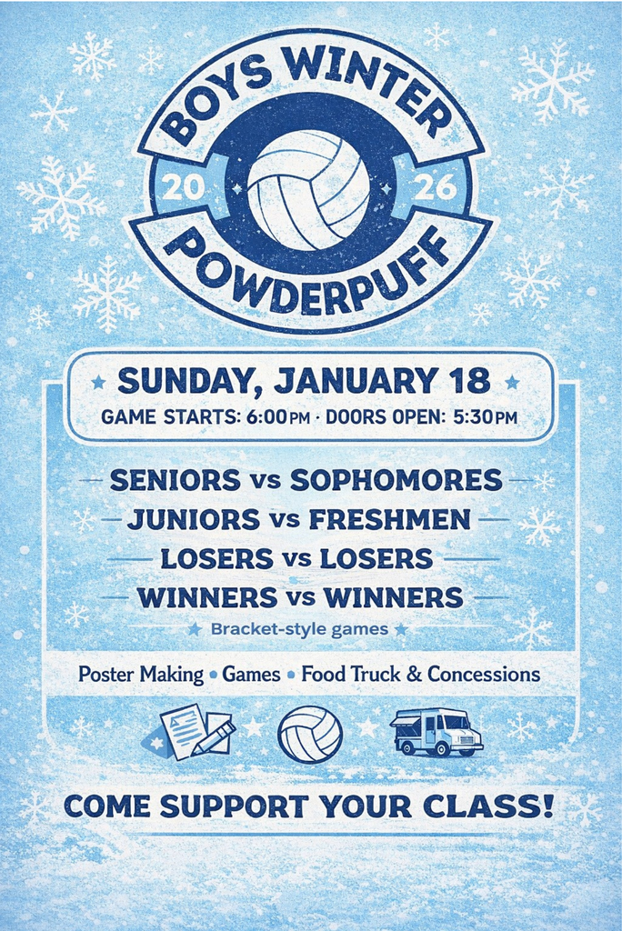 boys winter powderpuff on Sunday January 18 at 6 p.m.