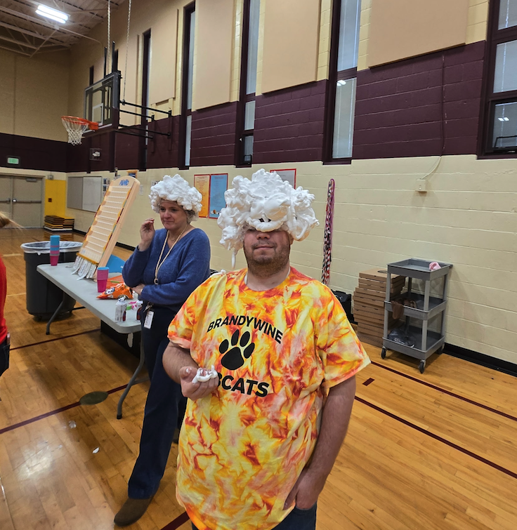 teachers with shaving cream on their heads