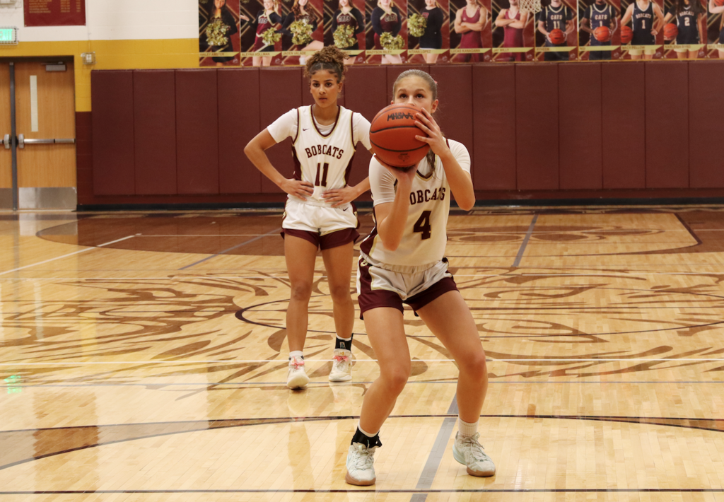 girl getting ready to shoot basketball