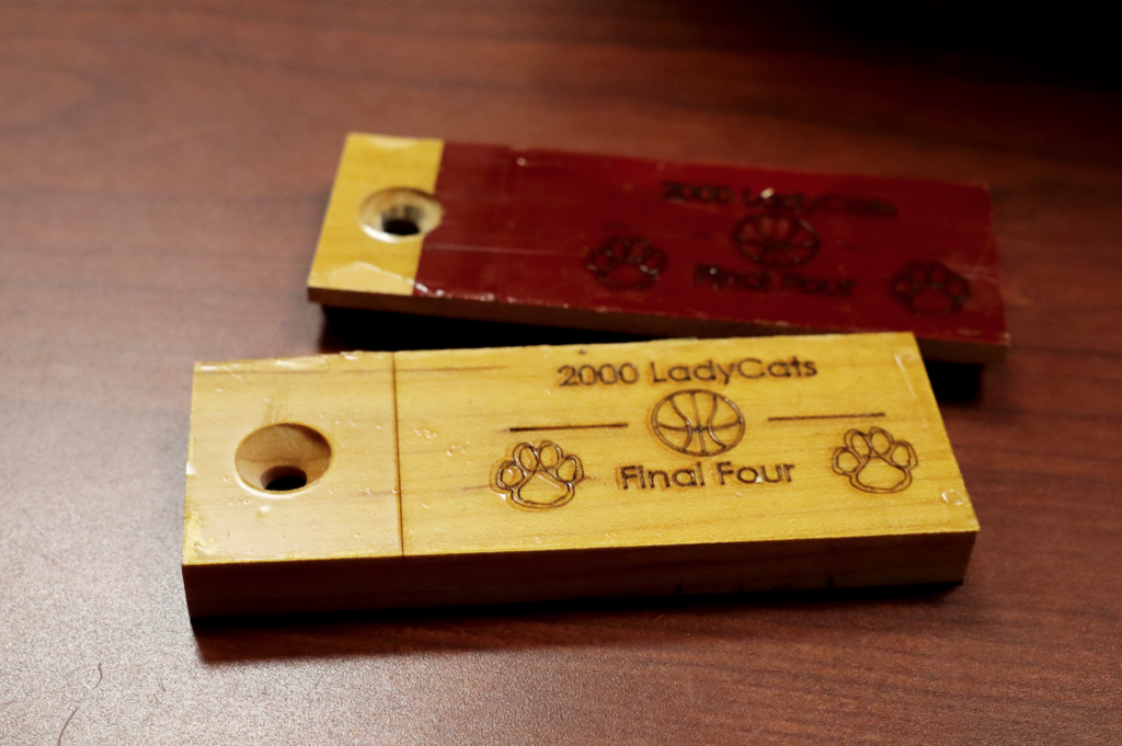 pieces of the gym flour with final four on them