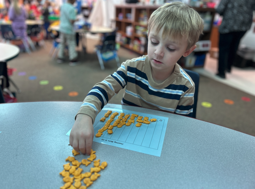 little boy counting fish