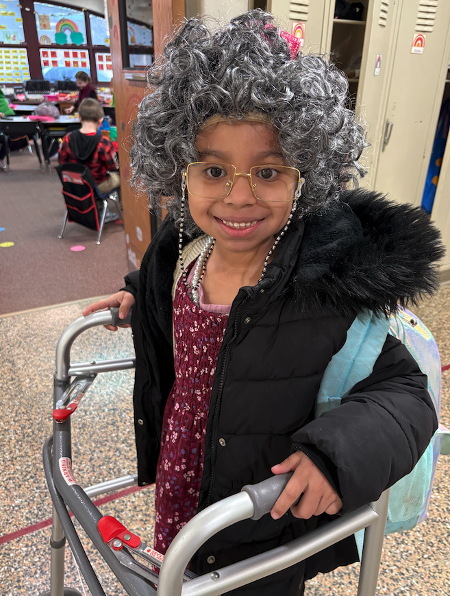 little girls dressed up like old woman