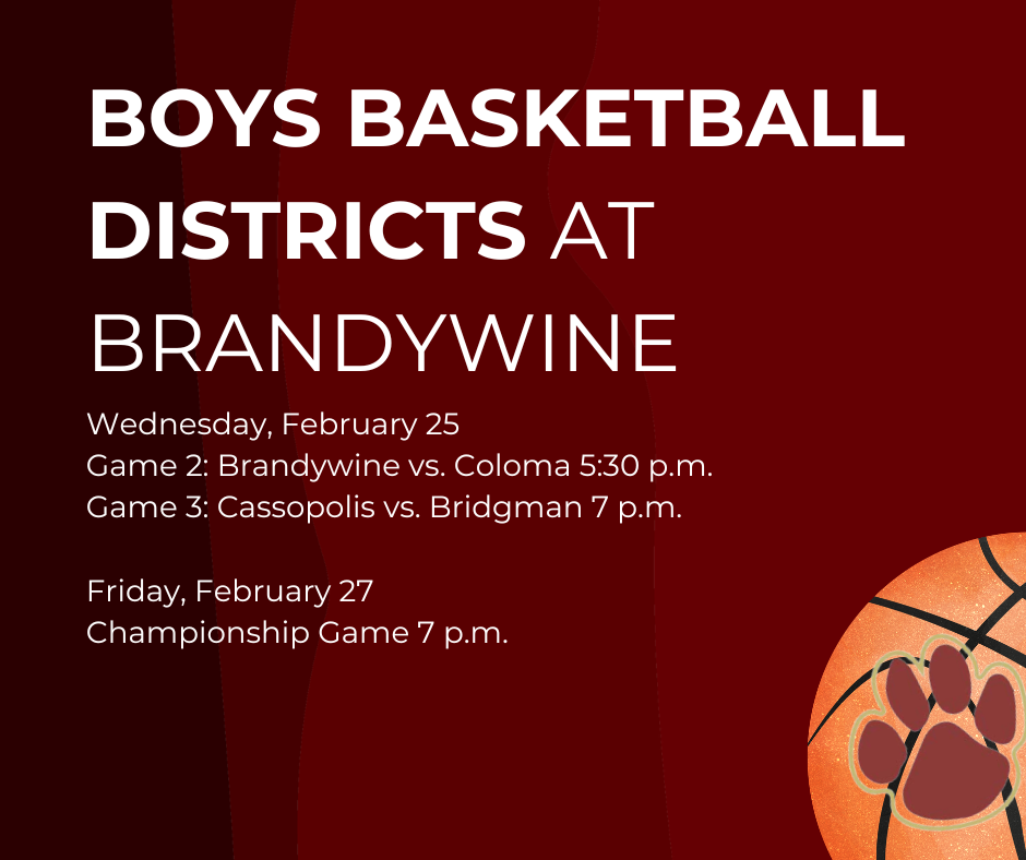 boys basketball districts Wednesday February 25 5:30 p.m.