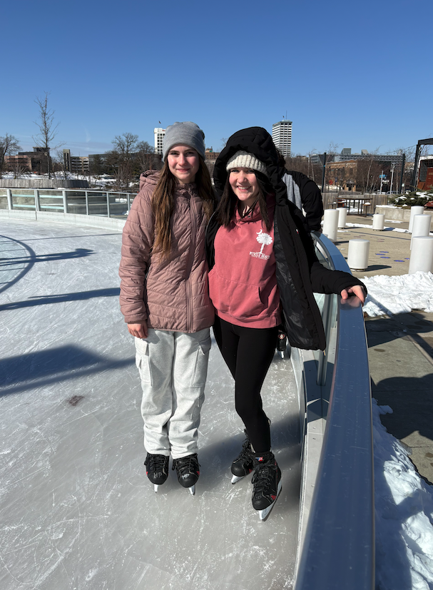 two girls in ice skates