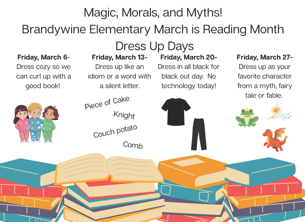 magic morals and myths graphic for Brandywine Elementary dress up day