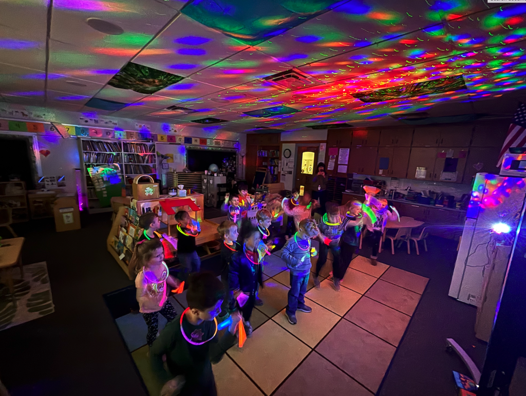 kids in glow in the dark dance party