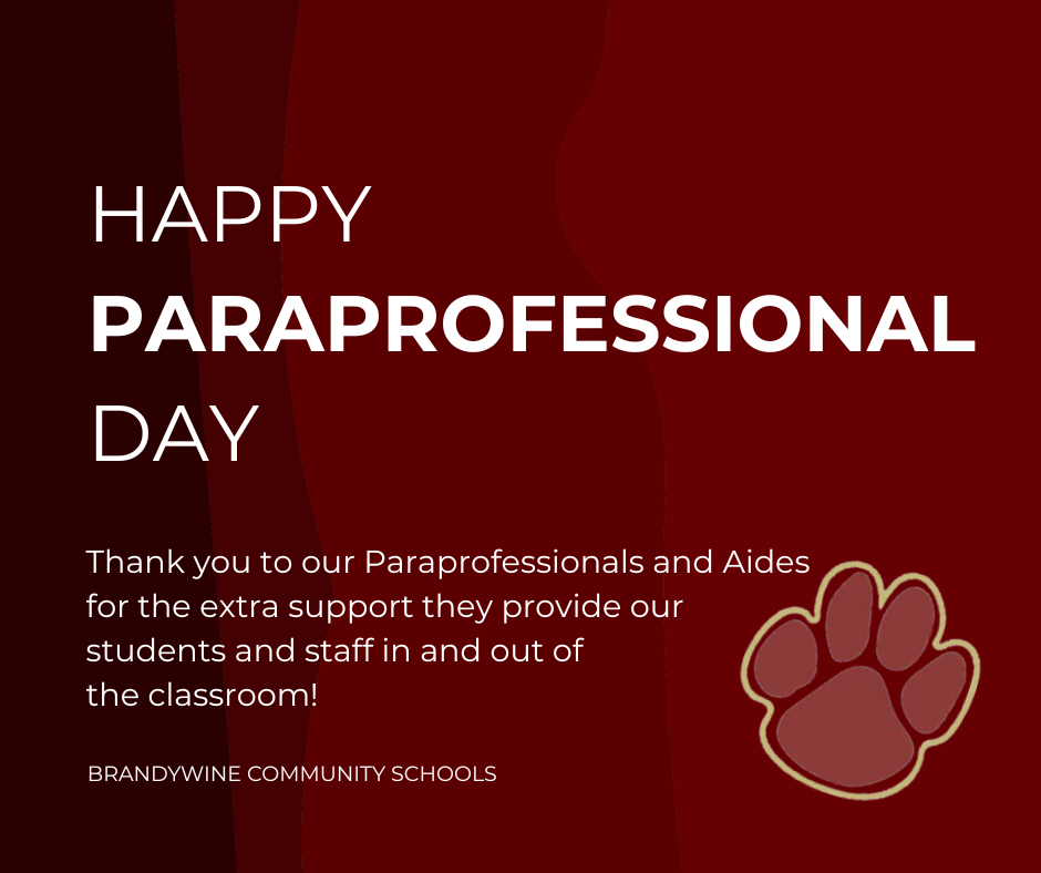 Happy paraprofessional day thank you to our paraprofessionals and aides for the extra support they provide our students and staff 