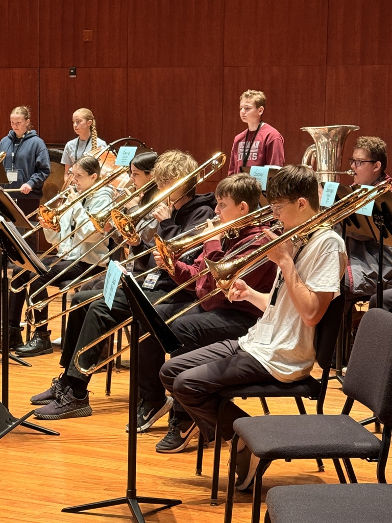 students playing trombone
