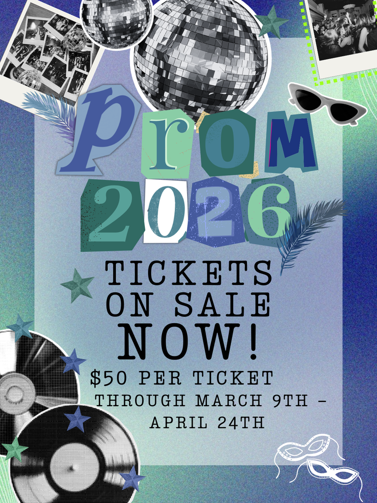 Prom is May 1! A Night in Rio will be May 1 at The Loading Dock in Buchanan. Tickets are $50 through April 24. Students should see Mr. Roeder to purchase!