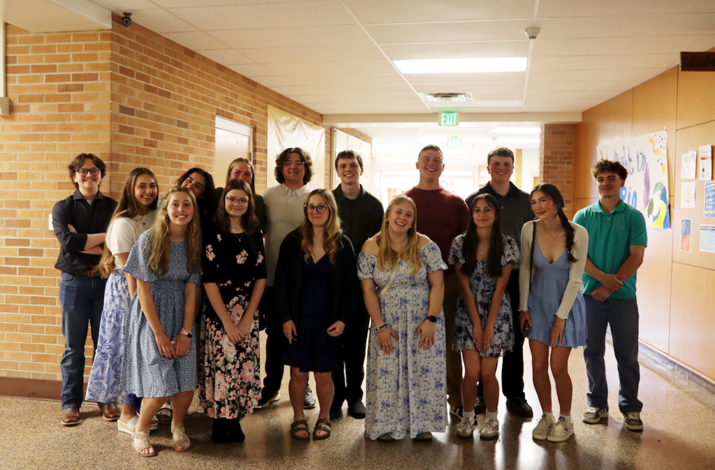 group of students being inducted into NHS