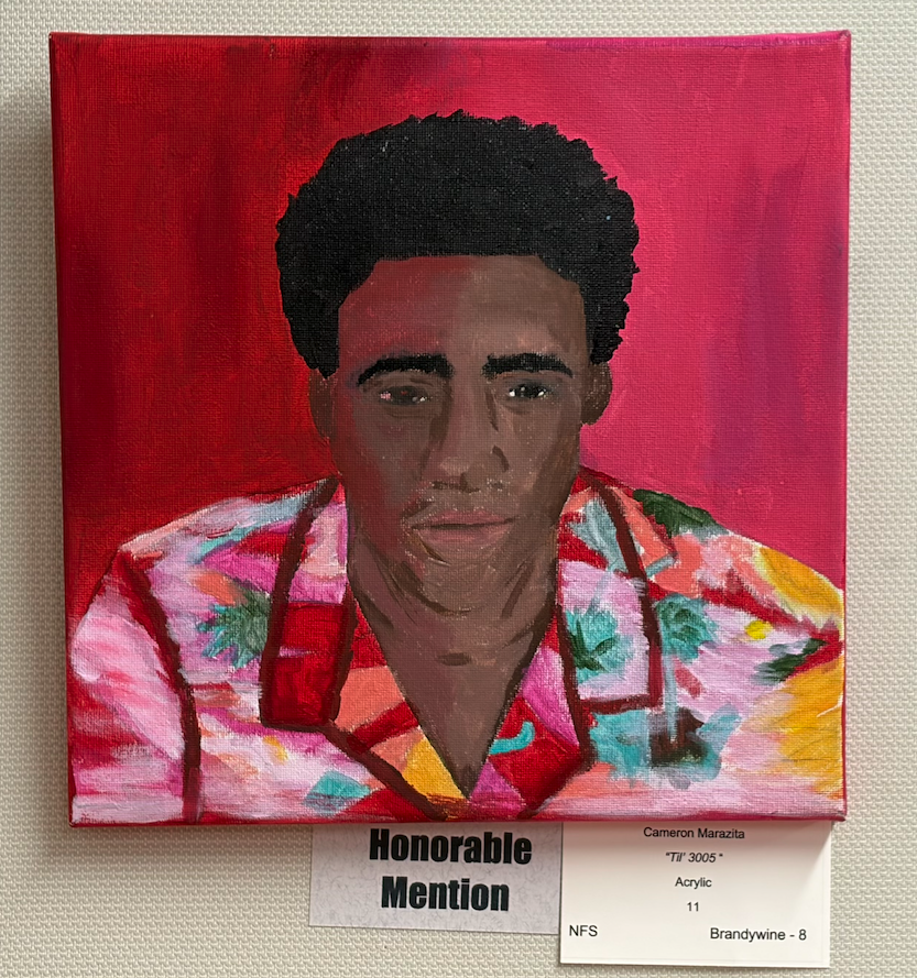 painting of African American man on red background honorable mention