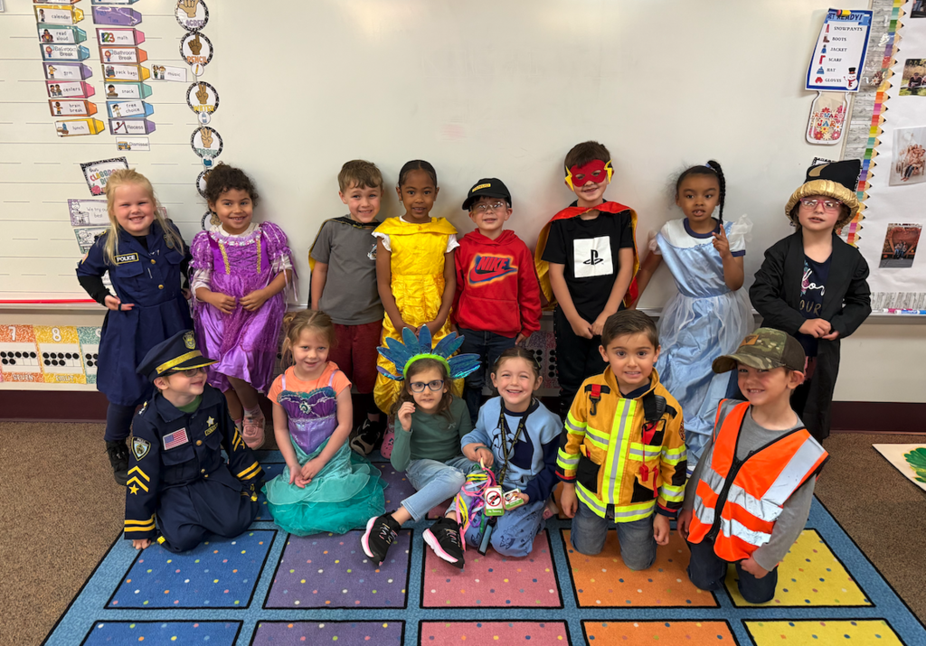 class dressed up for different future occupations