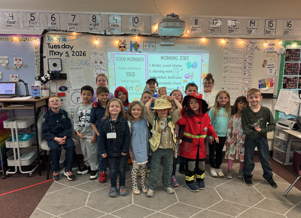class dressed up for different future occupations