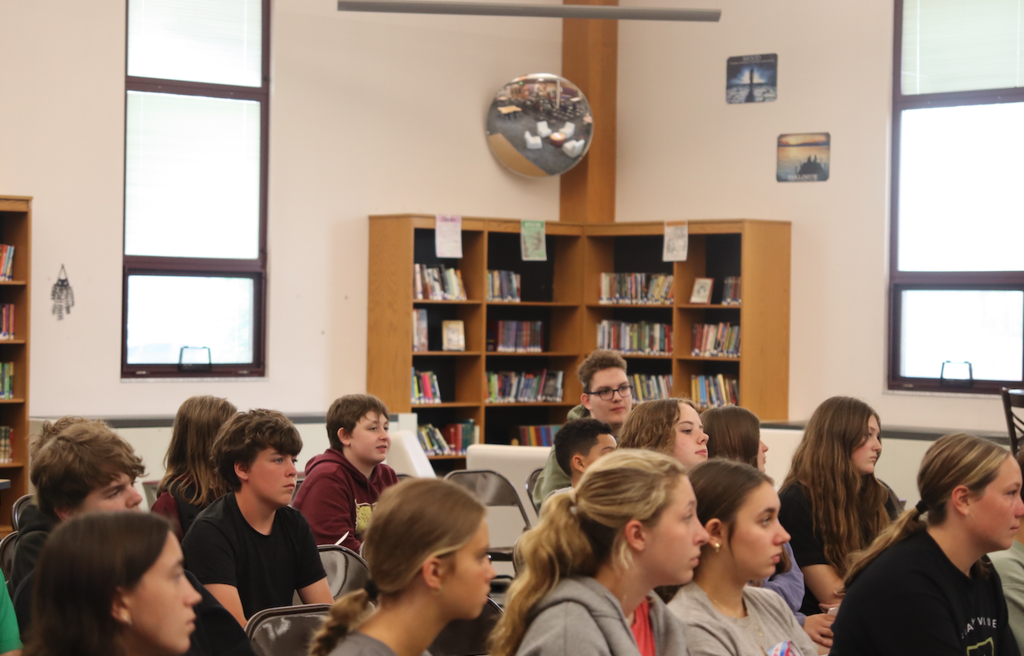 students at forum for superintendent search