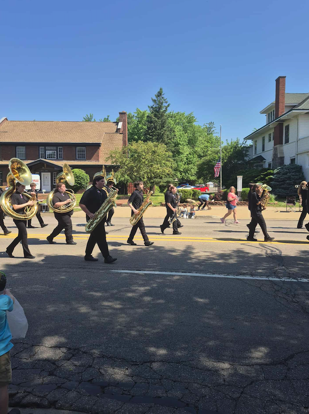 band students marching in parade