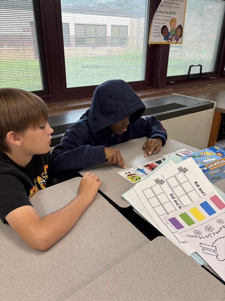 kids working on worksheets