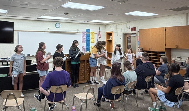 group of kids rehearsing for audition