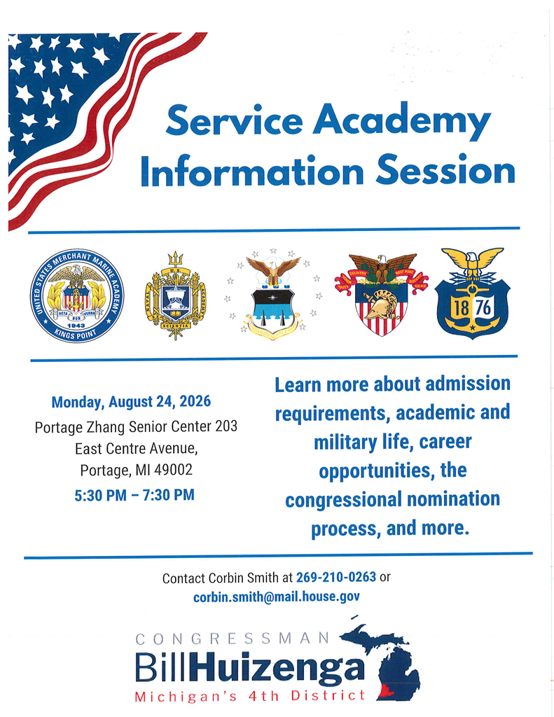 service academy info session monday august 24 portage michigan
