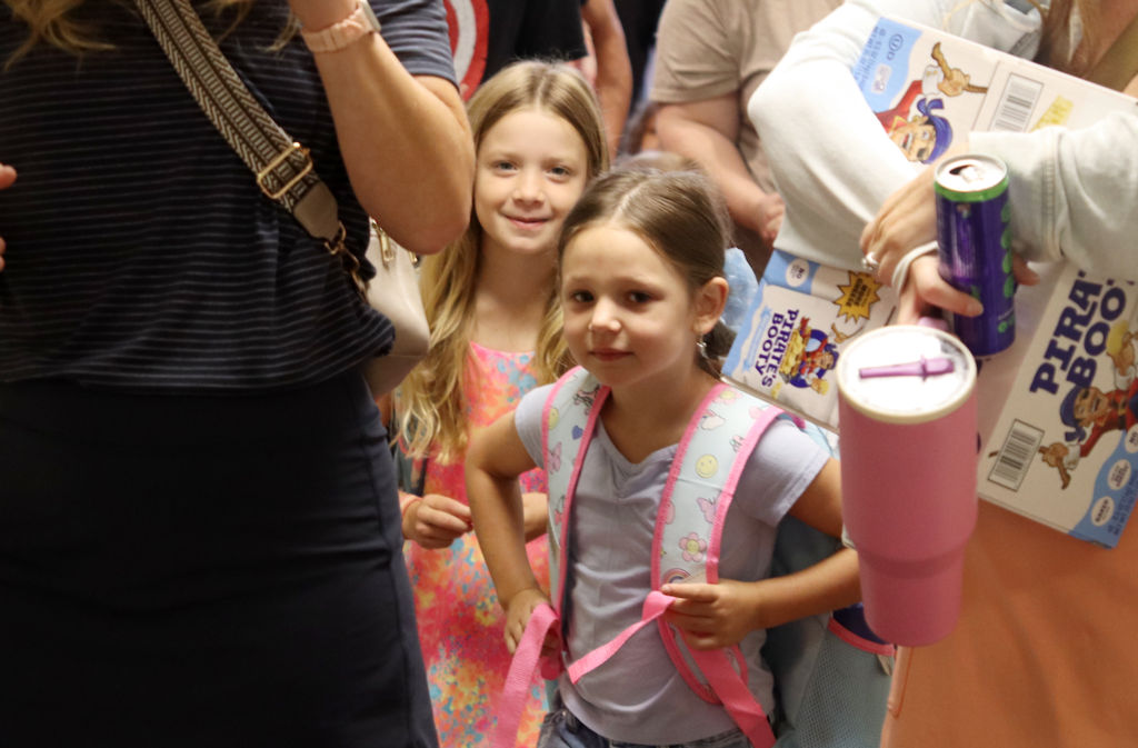 little girl with backpack