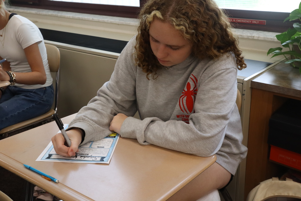 student working on project