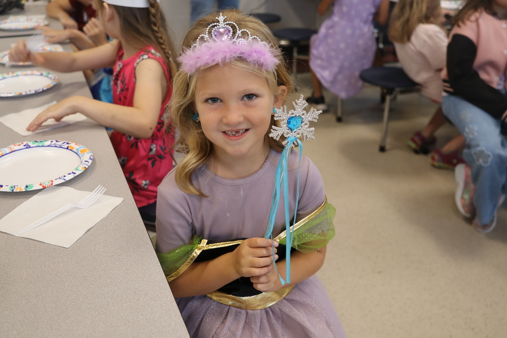 little girl dressed up princess