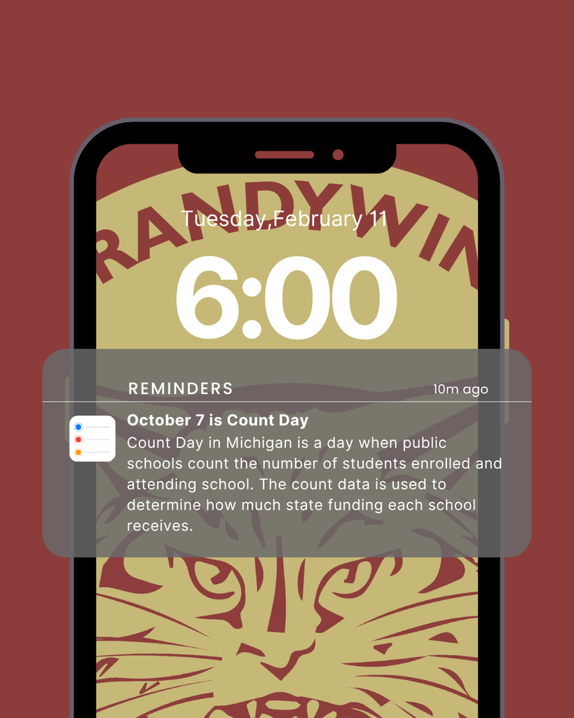 Count Day in Michigan is a day when public schools count the number of students enrolled and attending school. The count data is used to determine how much state funding each school receives. Count day is October 7