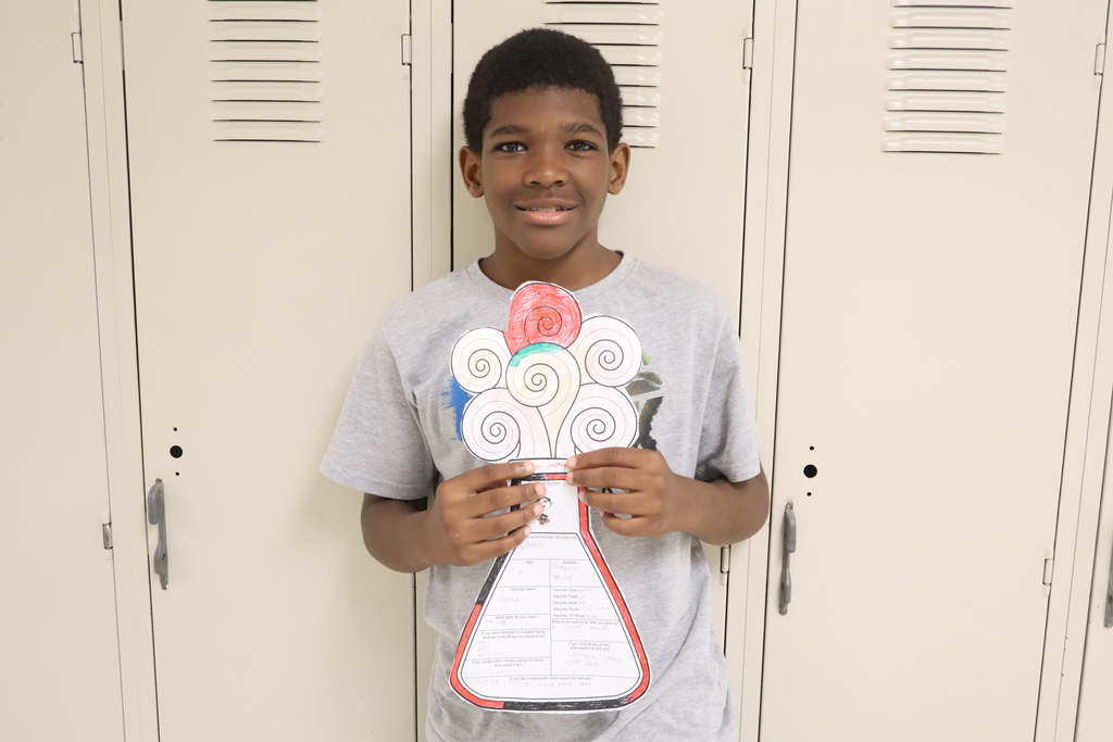 student with science flask with about his facts
