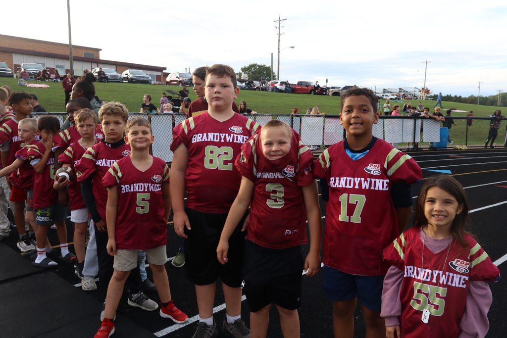 group of young football players