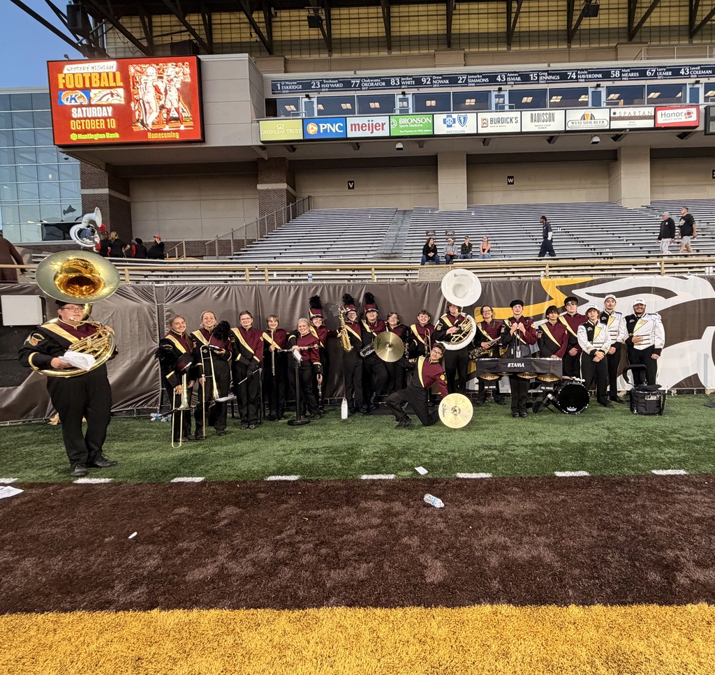 band students in uniform at western michigan university