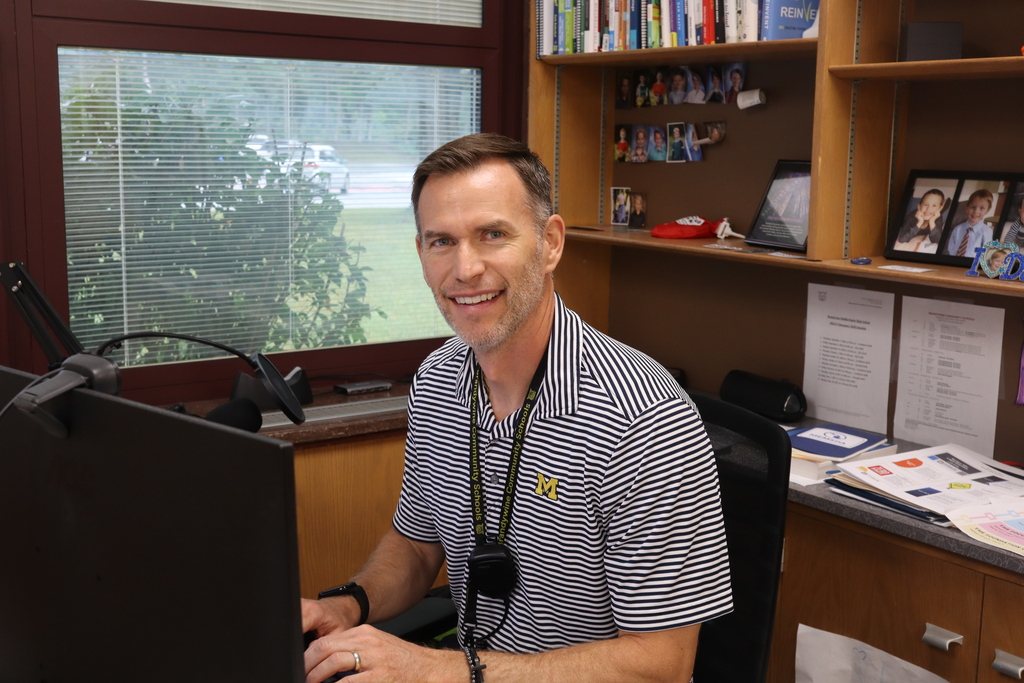 evan winkler sitting at his desk