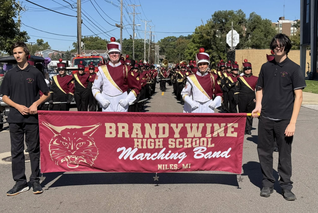 marching band with brandywine high school marching band banner