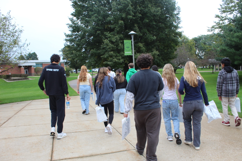 students walking on SMC campus