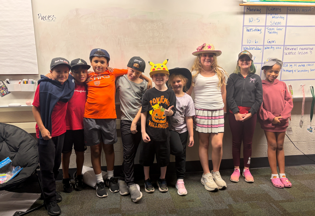 students with hats on