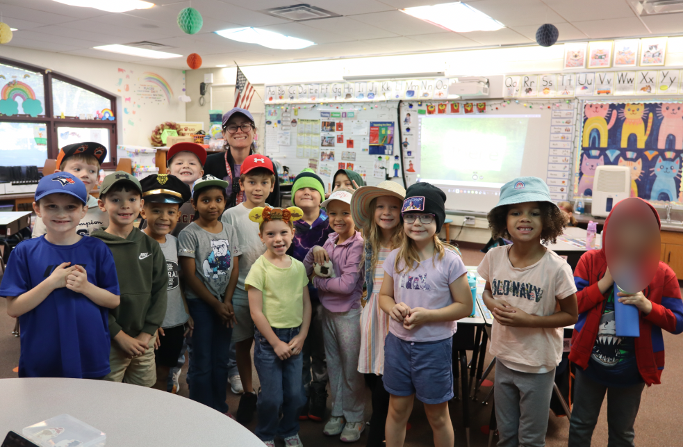 students with hats on