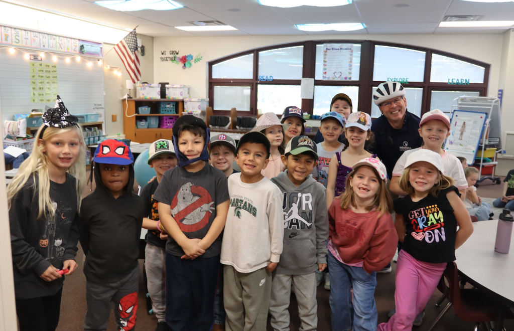 students with hats on