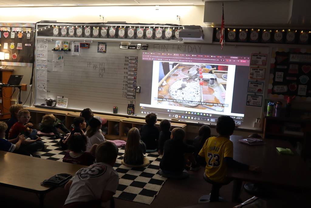 students watching a video