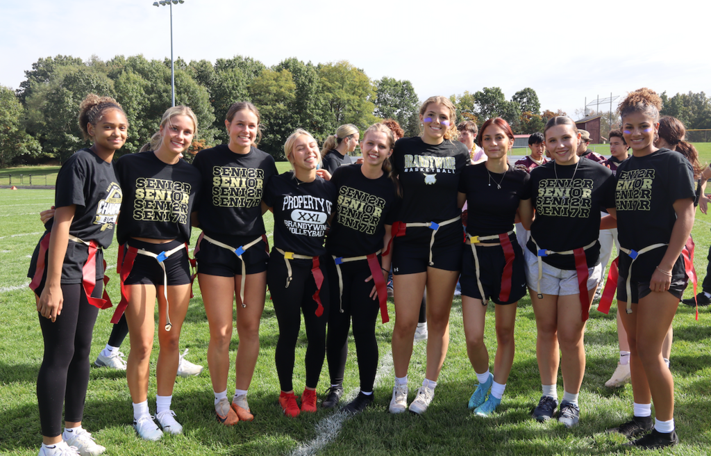 group of powderpuff girls posing 