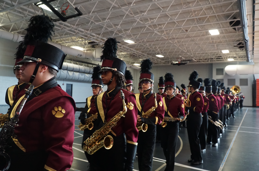 band in line to go outside