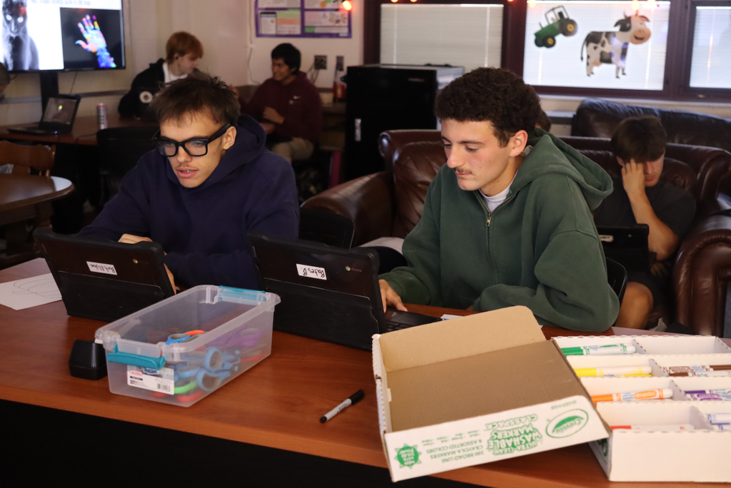 students working on computers