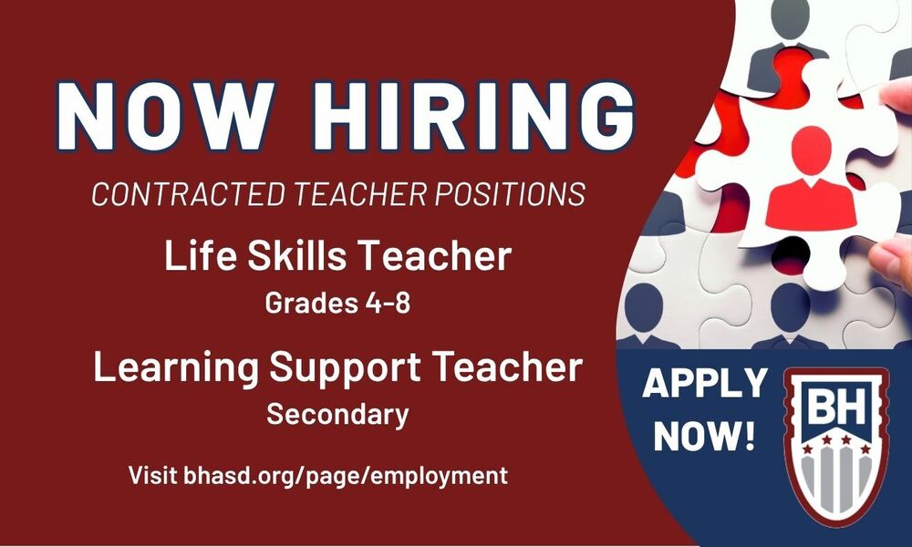 Now Hiring Life Skills and Learning Support Teachers