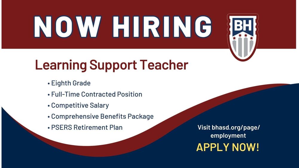Now Hiring a Learning Support Teacher!