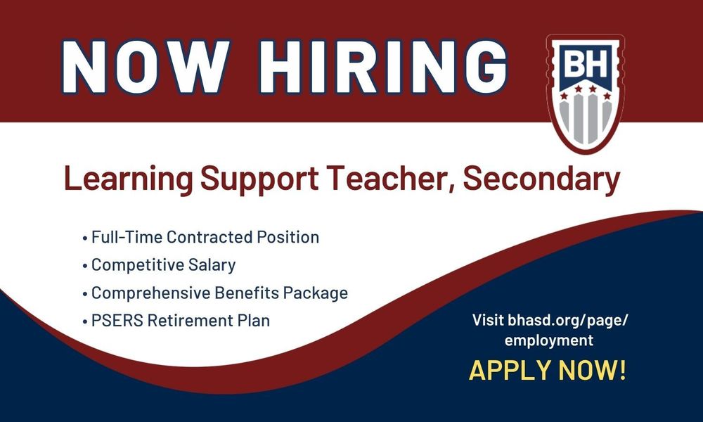 Now Hiring - Learning Support Teacher, Secondary