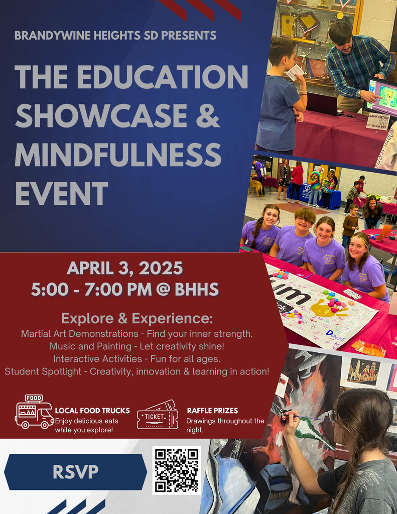 The district is holding the Education Showcase and Mindfulness Family Night April 3rd, from 5:00-7:00 pm at the High School.