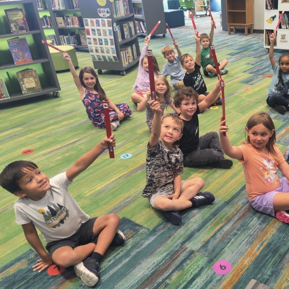 Students and their shelf markers