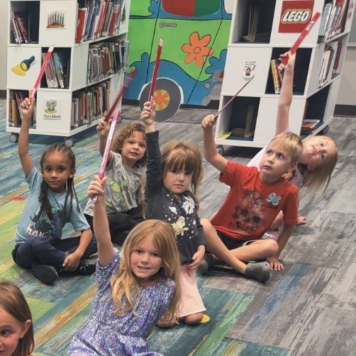 Students and their shelf markers