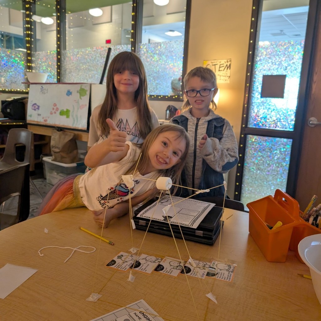 Grade 3 STEM Challenge winners using the Engineer Design Process